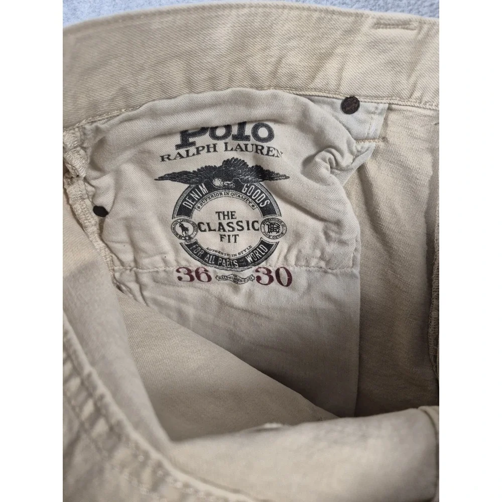 Polo Ralph Lauren Jeans Mens 36x30 Khaki Straight Fit Casual